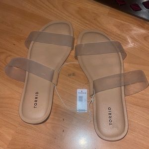 TORRID clear strap tan sandals
